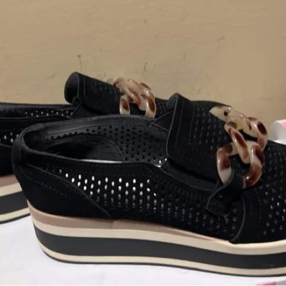Women's Black Platform Loafers